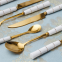 Kitchen Luxury Silverware High Quality Stainless Steel Spoon Fork Knife Cutlery Gift Set For Weddings
