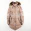 Lady's fashion hot selling stock clothing padded jacket with AC coated