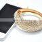 Bangle, Fashion Women Gold Alloy Hinge Crystal Bangle, Bangle Bracelet Jewelry Wholesale PT1556