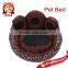 Footprint Leopard Pet Dog Cat Bed House Kennel Doggy Warm Cushion Basket S