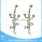 Vintage surgical steel gecko navel piercing white crystal gold belly button rings