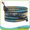 Wholesale Chinese Supplier Howlite Stone Mix Magnetic Bead Wrap Black Real Leather Bracelet