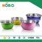 Beautiful colorized 3pcs/ set stainless steel cooking bowl