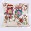 PLUS 2016 Cotton Linen Night Owl Pillowcase Home Decorative Sofa Cushion Cover