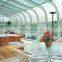 luxurious glass house for pool tinted glass