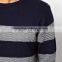 Man's Cotton Blend Knit Block Stripe Design Sweater
