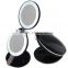 Desktop lighted foldable 10x magnification makeup mirror