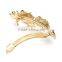 fashionable leaves shape alloy enamel crystal hair clip