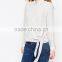Clothing Long Sleeve V Neck Casual Lady Blouse Fashion Design