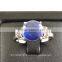 10 MM Blue Star Sapphire Ring Lab-Created Sterling Silver 92.5 Size 7.5