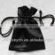 Small Black Drawstring Satin Coin Bag for kids