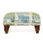 Natural Livings Cotton Printed Rug Upholstered Footstool
