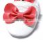 2016 baby white with red bow children leather shoes