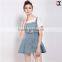 overall denim dress for sweet girls overal denim mini dress JXA081