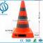 LED collapsible Fluorescent orange safety traffic cone