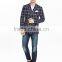 2016 Custom design casual blue checks suits man blazer