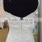 Spaghetti strip Appliqued and beaded lace bodice real sample wedding dresses 2015