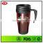 400ml Thermos Double Wall Translucent Plastic Travel Mug With Handle