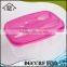 Microwave safe plastic 2 compartments lunch box with fork and knife on lid