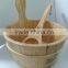 high quality sauna series accesories Classic wooden bucket and spoon for sauna room