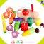 wholesale hot wooden cutting food toy colorful wooden pretend cutting food toy baby cutting fruits and vegetables W10B125