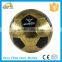 PVC bright leather gold red and blue color soccer ball with custom logo printed