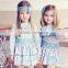 Little Girls Fall Boutique New Arrive Lace Bow Dress Pink Dress Twins Clothing
