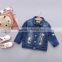 S33420W Kid Jean Jacket For Girl Flower Embroidered Jacket Baby Girl Child Denim Jacket