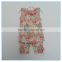 100% Cotton fabric children girls clothing, fashion girls summer flower printed vest+pant set 2 pcs clothing suits