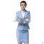 Juqian suits simple pattern blue women office uniform design women's elegant dress suit