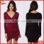 Hot Bodycon Fit Cross Over Neck Wrap Dress With Hem