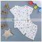 Wholesale summer cotton printing girls kids t shirt with pants set