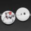 Round White & Red Christmas Snowman Pattern 2 Holes Wood Painting Sewing Buttons Scrapbooking