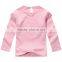 Pink embroidered kids t-shirts cotton kids t-shirt ruffle