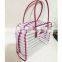 Strips Pattern PVC Transparent Cosmetic Jewelry Toiletry Bag for Travel Storage