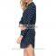 Long sleeve white dot printing online shopping india lady dress shirt