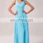 Grace Karin 5 Colors Ladies V-Neck Sleeveless Chiffon Simply Sky Blue Evening Dress Gowns CL6010-3