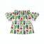 Baby Girls Skull Boho Off Shoulder T-Shirts Children Double Ruffle Sleeves Shirts