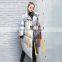 TWOTWINSTYLE Ribbons Down Jacket For Women Winter Stand Collar Long Sleeve Zipper Irregular
