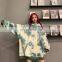 Custom logo oversized student Lover Couple long sleeve drop shoulder tie dye unisex pullover hoodies