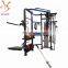 Large commercial fitness equipment smith machine cable crossover