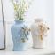 Nordic Palace Creative Romantic Gild Blue Yellow Tall Ceramic Flower Vase For Indoor decor