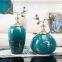 American European Light Luxury Hand Made Blue Large Glass Vase For Dining Room Decor