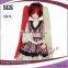 red and black synthetic 1 bjd wigs for doll with two straight ponytail