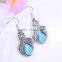 wholesale fashion vintage resin acrylic kallaite beatles style bali jewelry 925 thailand silver gypsy earring