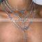 High quality fashion wholesale alphabet cubic zirconia diamond tennis letter initial necklace for women 2020