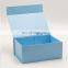 Custom ribbon elegant baby blue food hamper magnetic closure giftbox wholesale