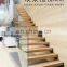 Tempered Glass European Beech Treads Interior Stairs With Light