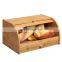 Natural Bamboo Single-Layer Bread Box With Storage Drawer At The Bottom, Large-Capacity Storage Cabinet For Kitchen