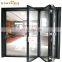 modern accordion style heavy duty aluminum folding door with glass